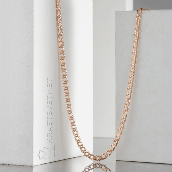 Цепь из красного золота 585, плетение «Ромб двойной»